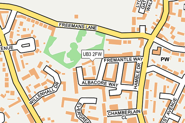 UB3 2FW map - OS OpenMap – Local (Ordnance Survey)