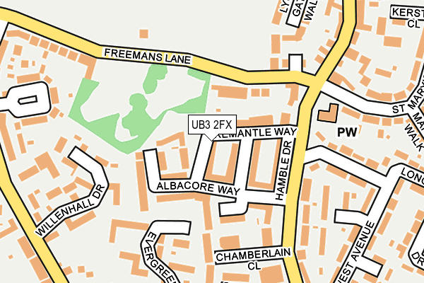 UB3 2FX map - OS OpenMap – Local (Ordnance Survey)