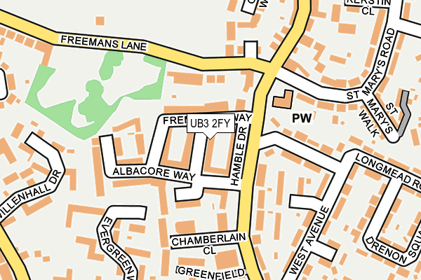 UB3 2FY map - OS OpenMap – Local (Ordnance Survey)