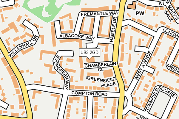 UB3 2GD map - OS OpenMap – Local (Ordnance Survey)