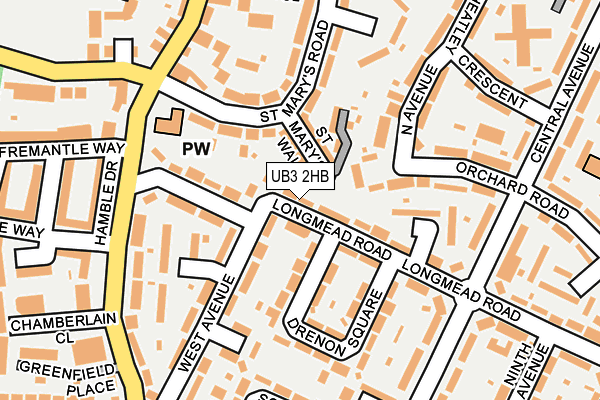 UB3 2HB map - OS OpenMap – Local (Ordnance Survey)