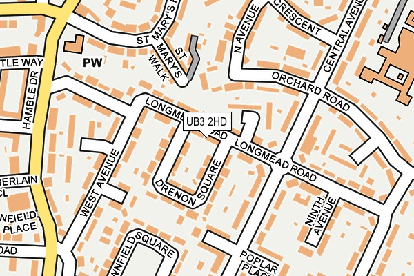 UB3 2HD map - OS OpenMap – Local (Ordnance Survey)