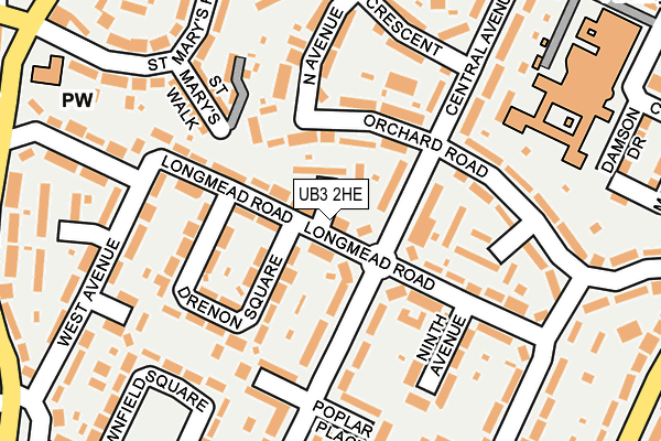 UB3 2HE map - OS OpenMap – Local (Ordnance Survey)