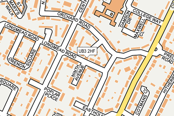 UB3 2HF map - OS OpenMap – Local (Ordnance Survey)