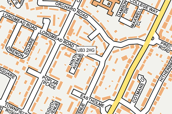 UB3 2HG map - OS OpenMap – Local (Ordnance Survey)