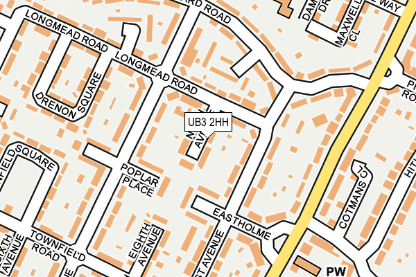 UB3 2HH map - OS OpenMap – Local (Ordnance Survey)