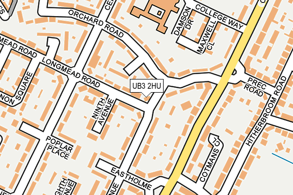 UB3 2HU map - OS OpenMap – Local (Ordnance Survey)