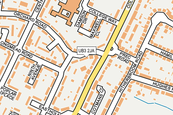 UB3 2JA map - OS OpenMap – Local (Ordnance Survey)