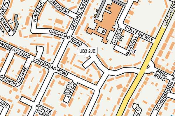 UB3 2JB map - OS OpenMap – Local (Ordnance Survey)