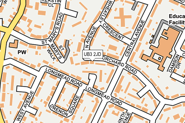 UB3 2JD map - OS OpenMap – Local (Ordnance Survey)