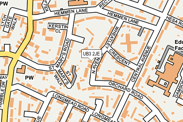 UB3 2JE map - OS OpenMap – Local (Ordnance Survey)