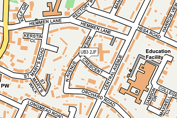 UB3 2JF map - OS OpenMap – Local (Ordnance Survey)