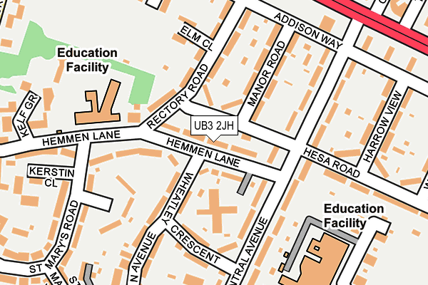 UB3 2JH map - OS OpenMap – Local (Ordnance Survey)