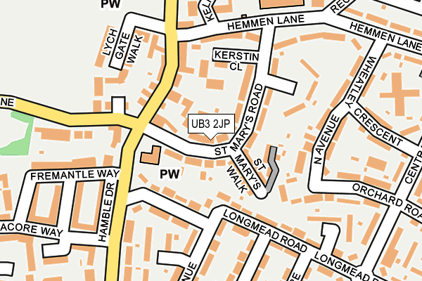 UB3 2JP map - OS OpenMap – Local (Ordnance Survey)