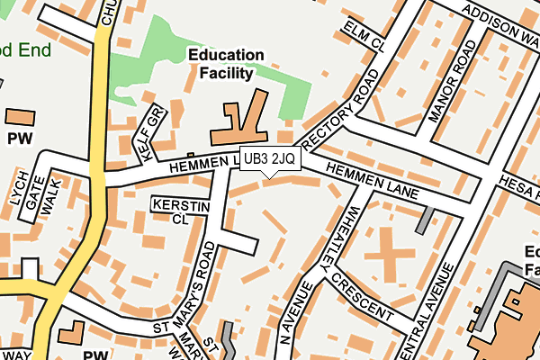 UB3 2JQ map - OS OpenMap – Local (Ordnance Survey)