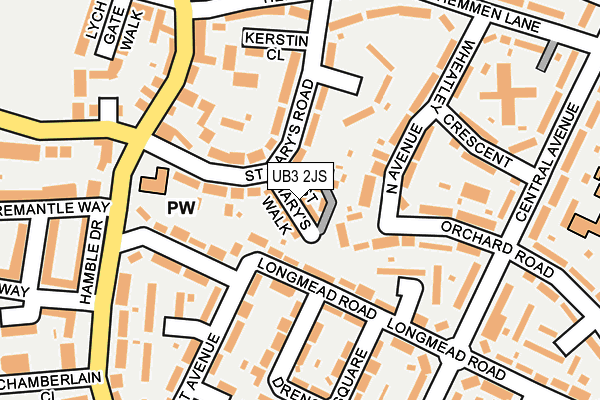 UB3 2JS map - OS OpenMap – Local (Ordnance Survey)