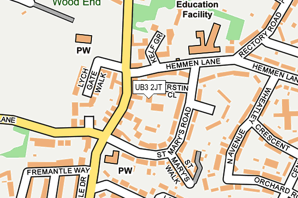 UB3 2JT map - OS OpenMap – Local (Ordnance Survey)