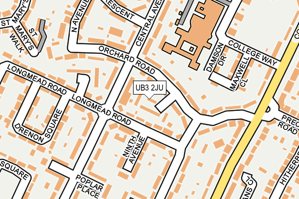 UB3 2JU map - OS OpenMap – Local (Ordnance Survey)