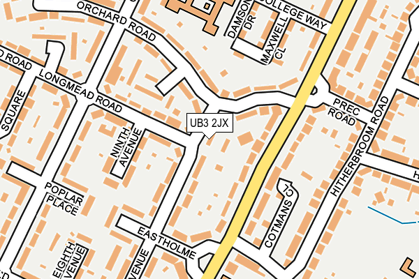 UB3 2JX map - OS OpenMap – Local (Ordnance Survey)