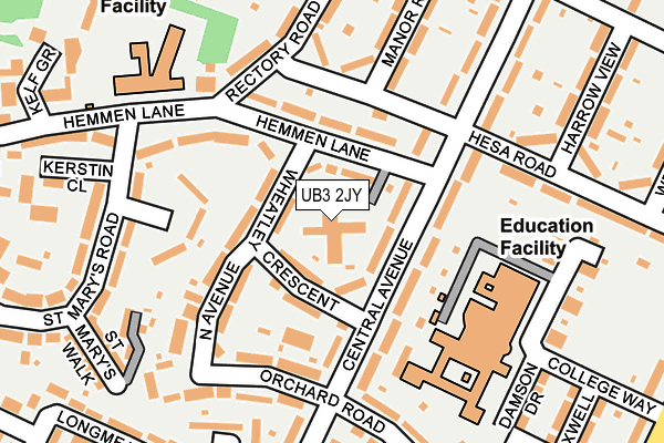 UB3 2JY map - OS OpenMap – Local (Ordnance Survey)
