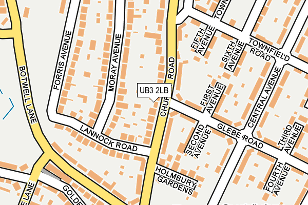 UB3 2LB map - OS OpenMap – Local (Ordnance Survey)