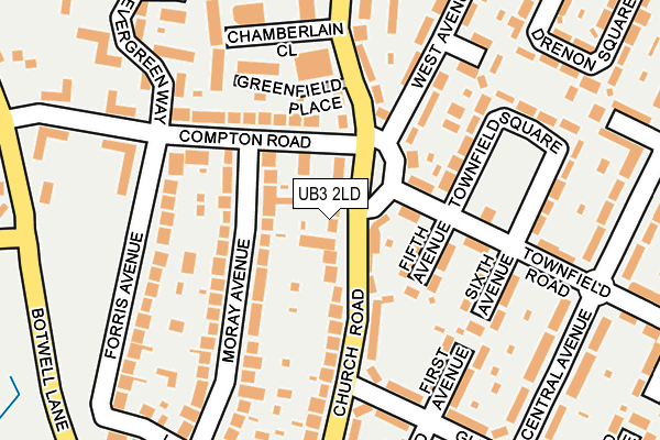 UB3 2LD map - OS OpenMap – Local (Ordnance Survey)