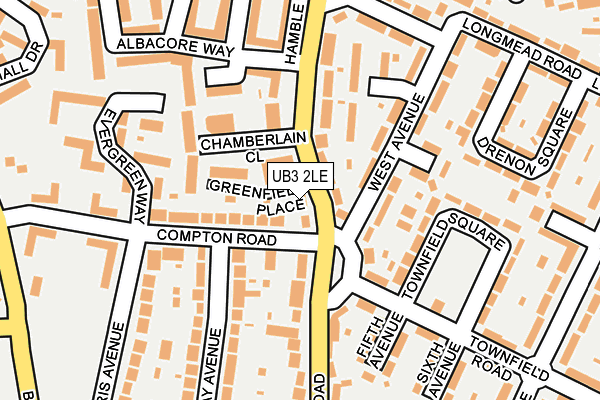 UB3 2LE map - OS OpenMap – Local (Ordnance Survey)