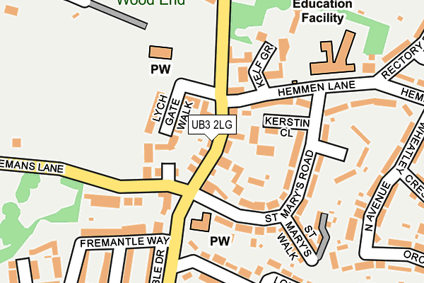 UB3 2LG map - OS OpenMap – Local (Ordnance Survey)