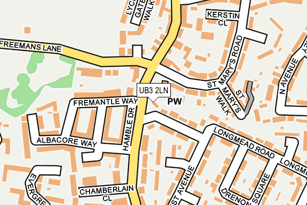 UB3 2LN map - OS OpenMap – Local (Ordnance Survey)