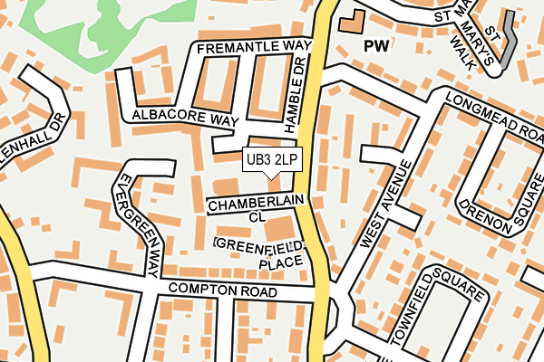 UB3 2LP map - OS OpenMap – Local (Ordnance Survey)