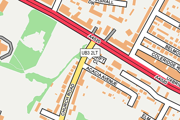 UB3 2LT map - OS OpenMap – Local (Ordnance Survey)