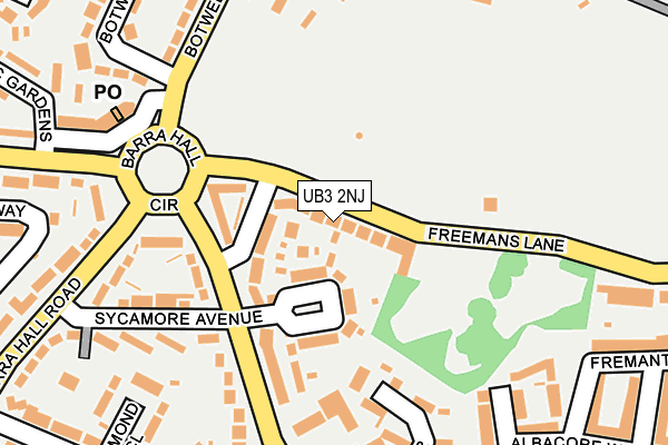 UB3 2NJ map - OS OpenMap – Local (Ordnance Survey)