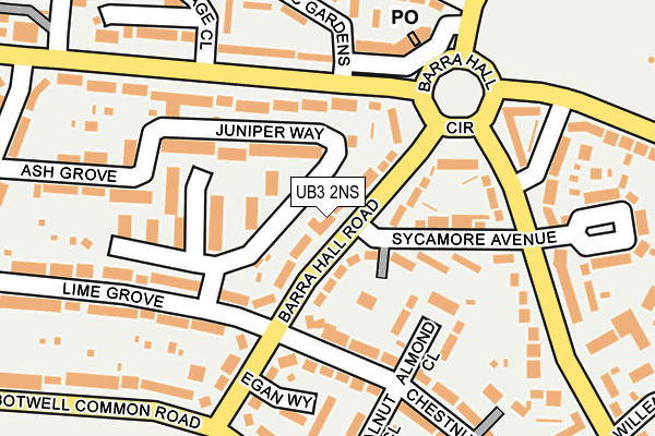 UB3 2NS map - OS OpenMap – Local (Ordnance Survey)