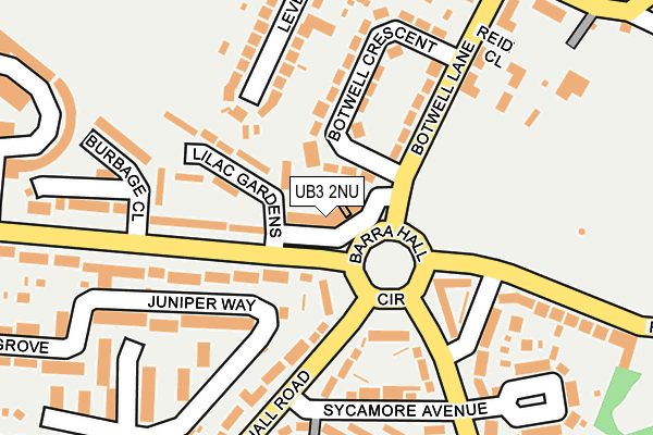UB3 2NU map - OS OpenMap – Local (Ordnance Survey)