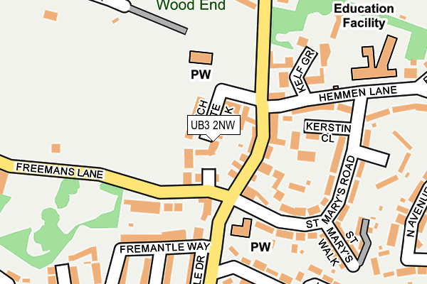 UB3 2NW map - OS OpenMap – Local (Ordnance Survey)