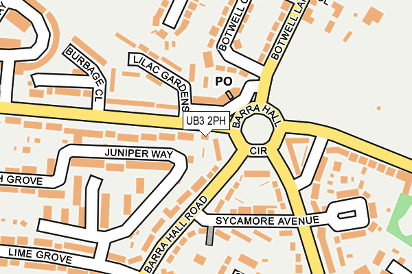 UB3 2PH map - OS OpenMap – Local (Ordnance Survey)