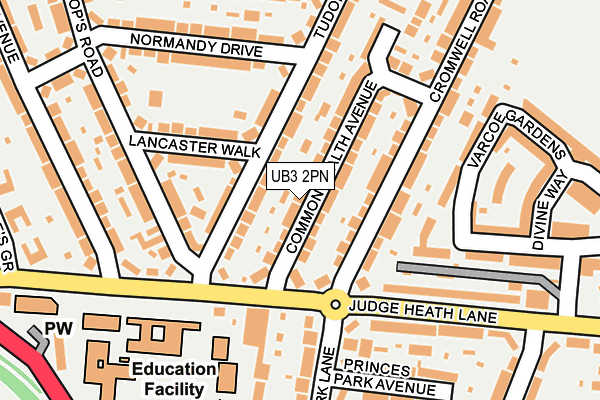 UB3 2PN map - OS OpenMap – Local (Ordnance Survey)