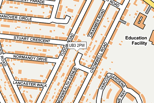 UB3 2PW map - OS OpenMap – Local (Ordnance Survey)