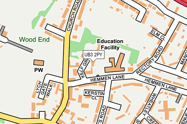 UB3 2PY map - OS OpenMap – Local (Ordnance Survey)