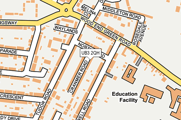 UB3 2QH map - OS OpenMap – Local (Ordnance Survey)