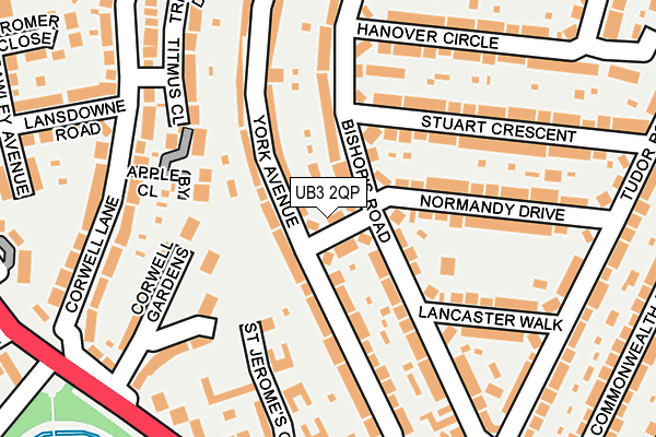 UB3 2QP map - OS OpenMap – Local (Ordnance Survey)