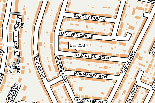 UB3 2QS map - OS OpenMap – Local (Ordnance Survey)