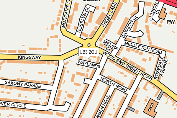 UB3 2QU map - OS OpenMap – Local (Ordnance Survey)
