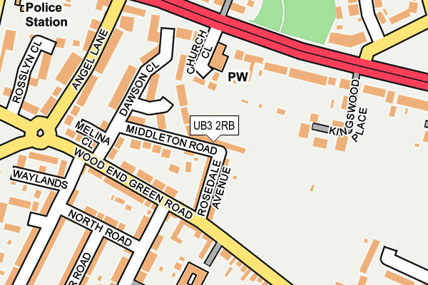 UB3 2RB map - OS OpenMap – Local (Ordnance Survey)