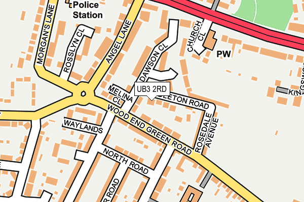 UB3 2RD map - OS OpenMap – Local (Ordnance Survey)