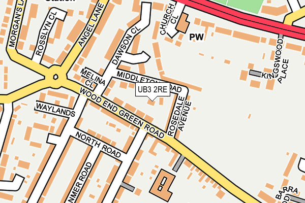 UB3 2RE map - OS OpenMap – Local (Ordnance Survey)