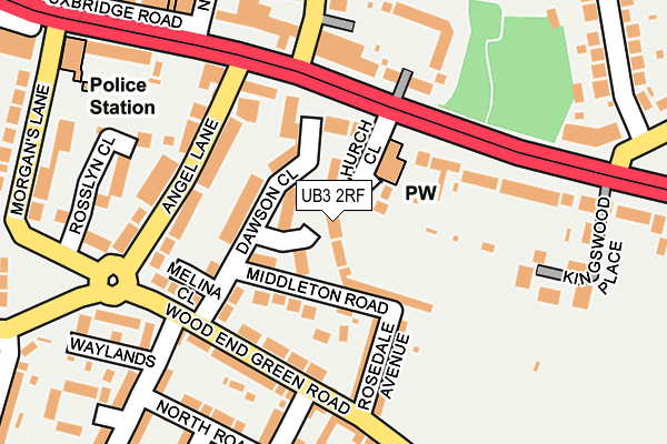 UB3 2RF map - OS OpenMap – Local (Ordnance Survey)