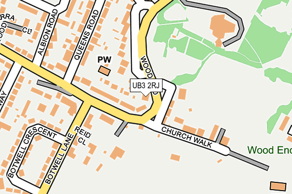 UB3 2RJ map - OS OpenMap – Local (Ordnance Survey)