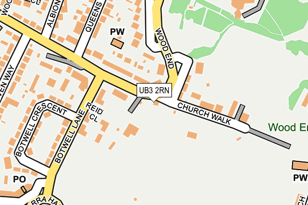 UB3 2RN map - OS OpenMap – Local (Ordnance Survey)
