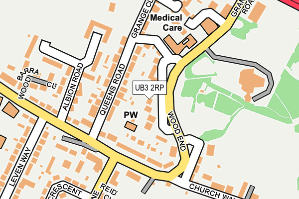 UB3 2RP map - OS OpenMap – Local (Ordnance Survey)